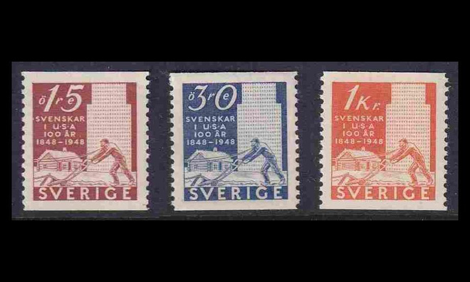 Ruotsi 340-2 ** Uudisraivaajat USAssa 100v (1948)