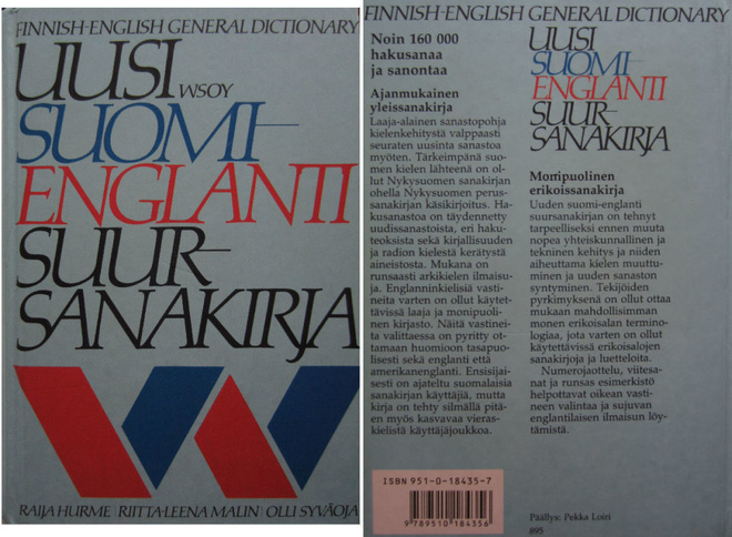 UUSI SUOMI - ENGLANTI - SUOMI SUUR-SANAKIRJA 6p. -93