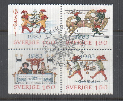 ruotsi 1983 joulu leimattuna.