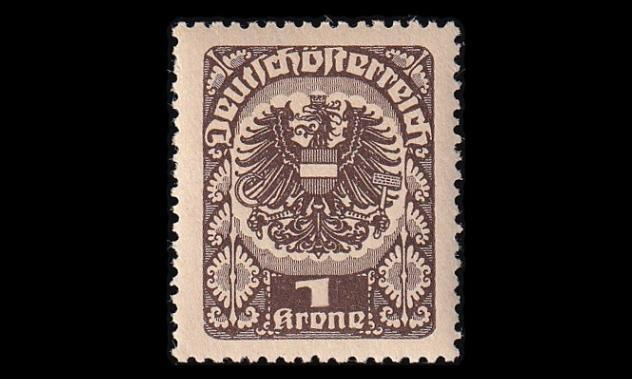 Itävalta 313yb ** Vaakuna 1 Kr harm.pap mustanrusk (1920)