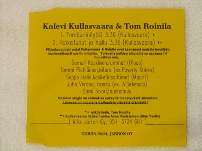 Kalevi Kullasvaara & Tom Roinila • Tamburiinityttö CD-Single