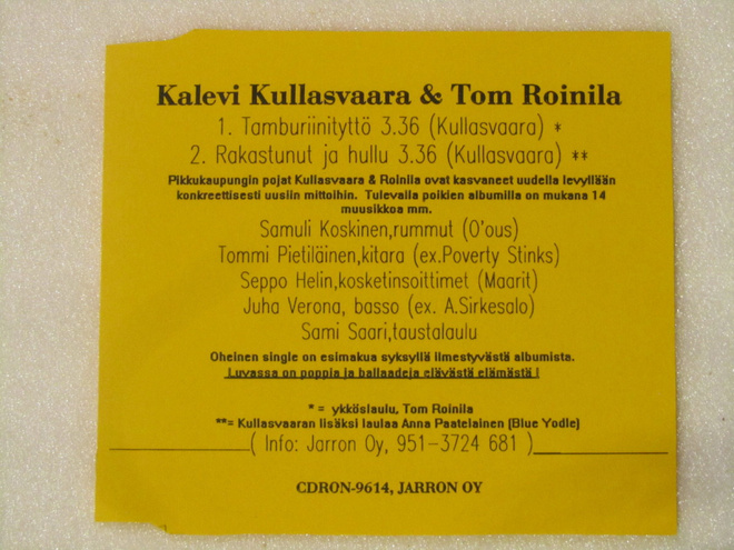 Kalevi Kullasvaara & Tom Roinila • Tamburiinityttö CD-Single