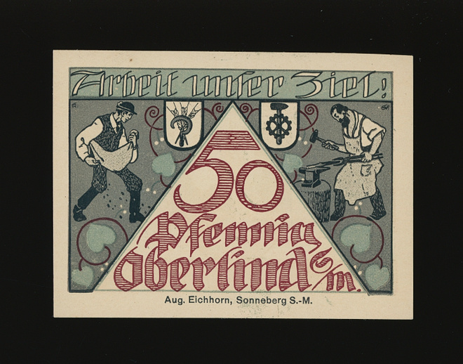 Saksa Notgeld 50 Pfennig, Oberlind 1921