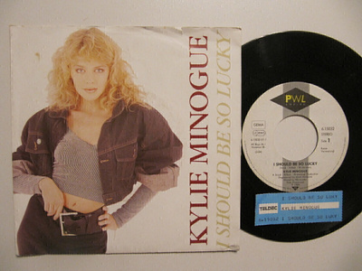 Kylie Minogue I Should Be So Lucky 7" sinkku Juke Box lappu