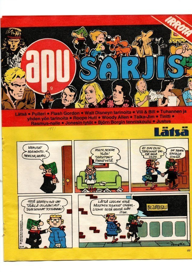 APU SARJIS n:o 9  Vuosiluku tuntematon.