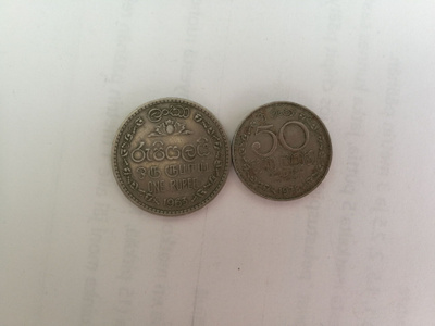 Sri Lanka 1 rupee 1963 ja 50 cent 1978   (14186)