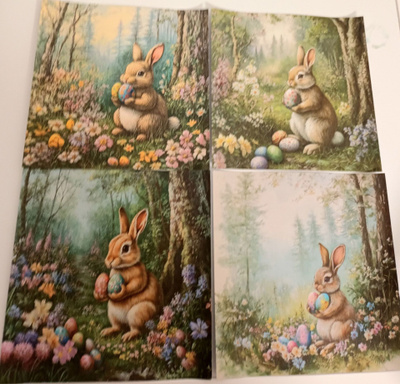 Kuviopaperi PÄÄSIÄINEN / 4 kpl -setti / 15 x 15 cm