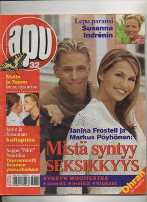 Apu n:o 32 2002 Janina & Markus, muotia. Matti ja Teppo.