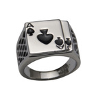 82 .. Pata Ässä Tyylikäs Silver Stainless Steel .. Sormus - pikkukuva 5