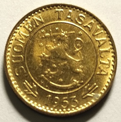 10 mk 1953 viirit samassa tasossa, HYVÄ