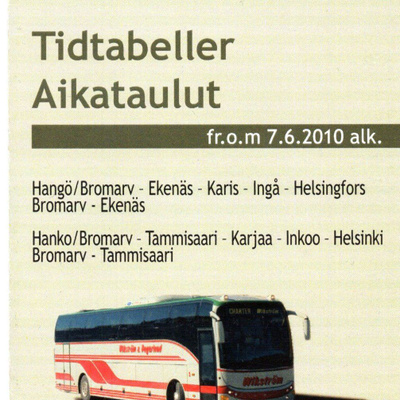 BUSSTIDTABELLER/AIKATAULUT WIKSTRÖMS BUSSTRAFIK 2010
