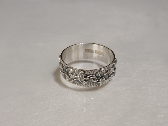 Design Bengt O. Lilja, Hopea sormus BOL 925 A8, Helsinki 195