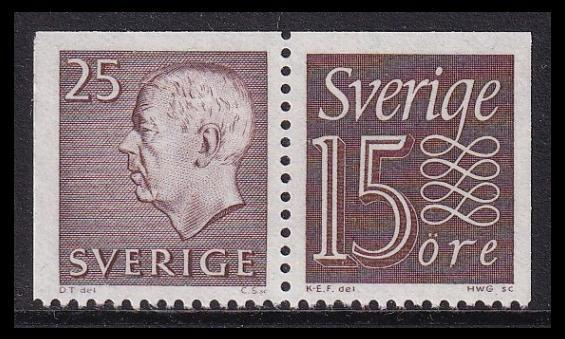 Ruotsi 478-520EEo ** Gustaf-numero vihkopari (1964)
