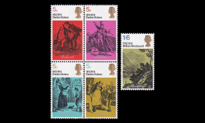 Iso-Britannia 544-8 ** Kirjailija Charles Dickens (1970)