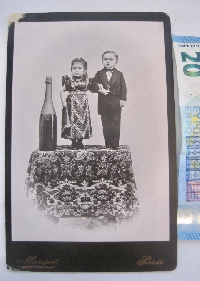 VANHA Kabientti Valokuva Kääpiöt Lilliputit 1880-l