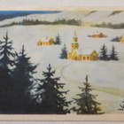 Vanha Nyström joulukortti, kirkonkylä maisema - pikkukuva 2