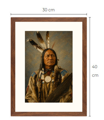 Uusi Intiaani art print kehystetty 30 cm x 40 cm