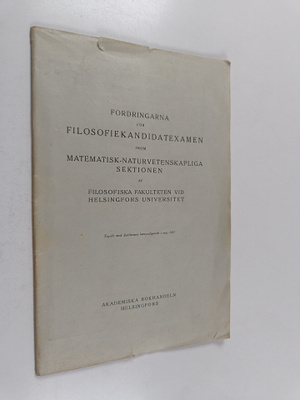 Fordringarna för filosofiekandidatexamen inom matematisk-...