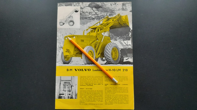 B-M Volvo H-10/LM 218 pyöräkuormaajan esite 60-luku