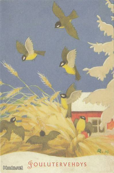 RUDOLF KOIVU - LINNUT LYTEELLÄ - SPRn ISO TAITTOKORTTI