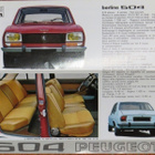 1969 Peugeot 504 esite -  KUIN UUSI - pikkukuva 2