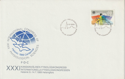 1989 Fysiologia-merkin FDC-kirje