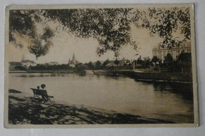 Tampere, Koskipuisto, Tammerkoski, p. 1917 + sensuuri