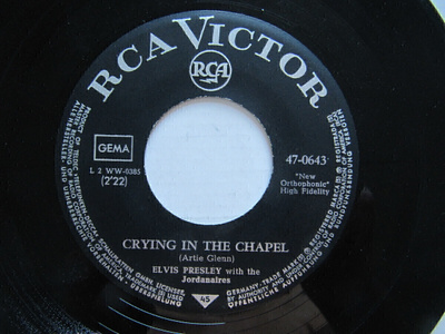 Elvis Presley Crying In The Chapel 7" sinkku Saksa 1965