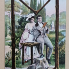 Kirjainkortti M - pariskunta metsässä, p. 1909 - pikkukuva 1