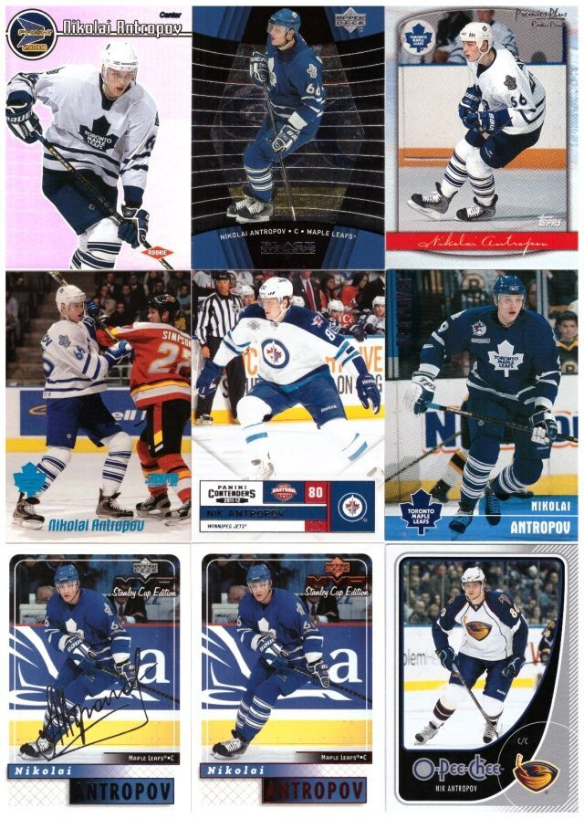 9 x NIKOLAI ANTROPOV Maple Leafs, Useita Rc Kortteja