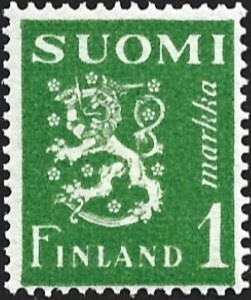 1942 M-30 L 1 mk tummankellanvihreä ** Lape 262 c SP Lm4