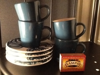 IITTALA AIKA, GRAPHICS. ESPRESSOKUPIT 4 Kpl. LAUTASINEEN.