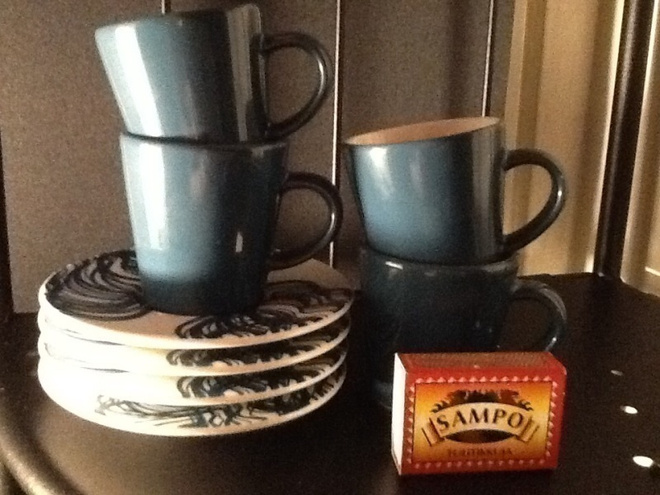 IITTALA AIKA, GRAPHICS. ESPRESSOKUPIT 4 Kpl. LAUTASINEEN.