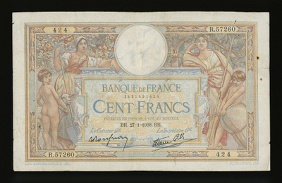 Ranska 100 Francs 27.1.1938, P-86b F