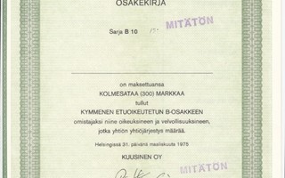 OKK 1975 Kuusinen Oy pörssi bla, Helsinki