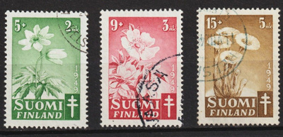 1949 Tuberkuloosi-merkkisarja leimattuna