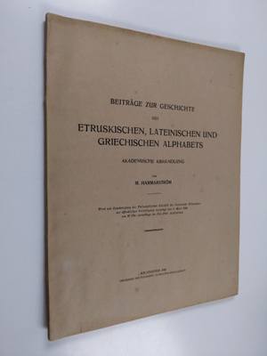 M. Hammarström : Beiträge zur Geschichte des etruskischen...