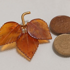 Syksyn lehdet, meripihka solki, rintakoru, Baltic Amber - pikkukuva 2