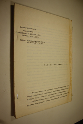 Laintarkastuskunnan lausunto valtinoneuvostolle n:o 1/196...