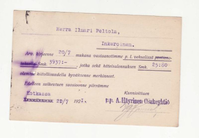 FIRMAKORTTI SAVONLINNA A. HÄYRINEN