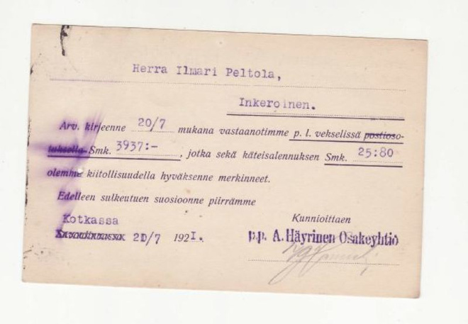 FIRMAKORTTI SAVONLINNA A. HÄYRINEN