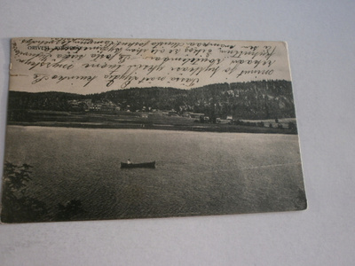 Orivesi, Korppoo, mies yksin veneessä, vanha mv pk, p. 1908