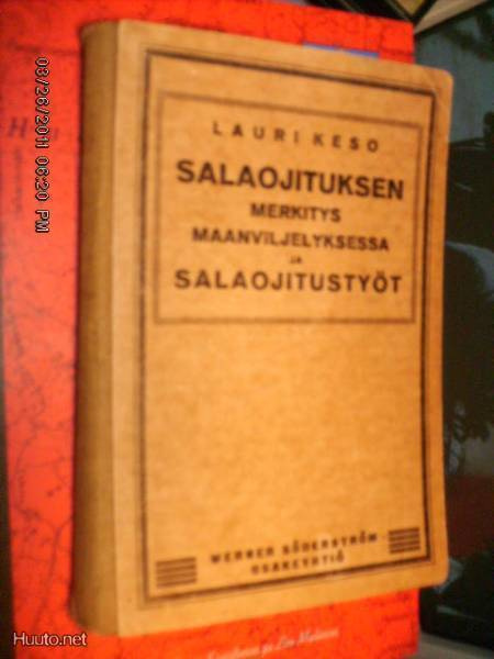 Lauri Keso : SALAOJITUSTYÖT ( 1 p. 1924 ) Sis.postikulut