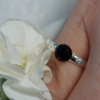 Spinning jewelry 925 hopea sormus onyx kivellä. Koko 16 - pikkukuva 2