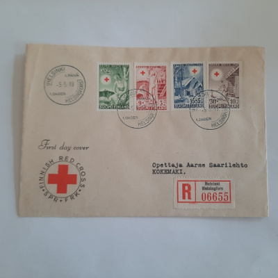 FDC 1949 PR Sauna R-kuori, kulkenut