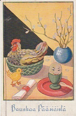 1940. Postikortti,  Pääsiäiskortti. Vanha kortti.