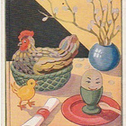 1940. Postikortti,  Pääsiäiskortti. Vanha kortti. - pikkukuva 1