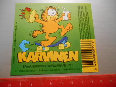 Karvinen Banaanilimonadi Sinebchoff etiketti
