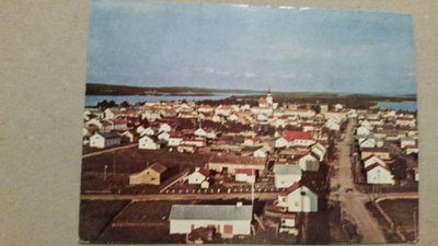 Näkymä Kuusamon kirkonkylästä. Kulk. v. 1978.