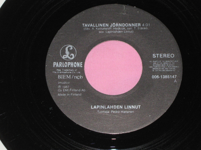 7" LAPINLAHDEN LINNUT - Tavallinen Jörndonner - single 1987
